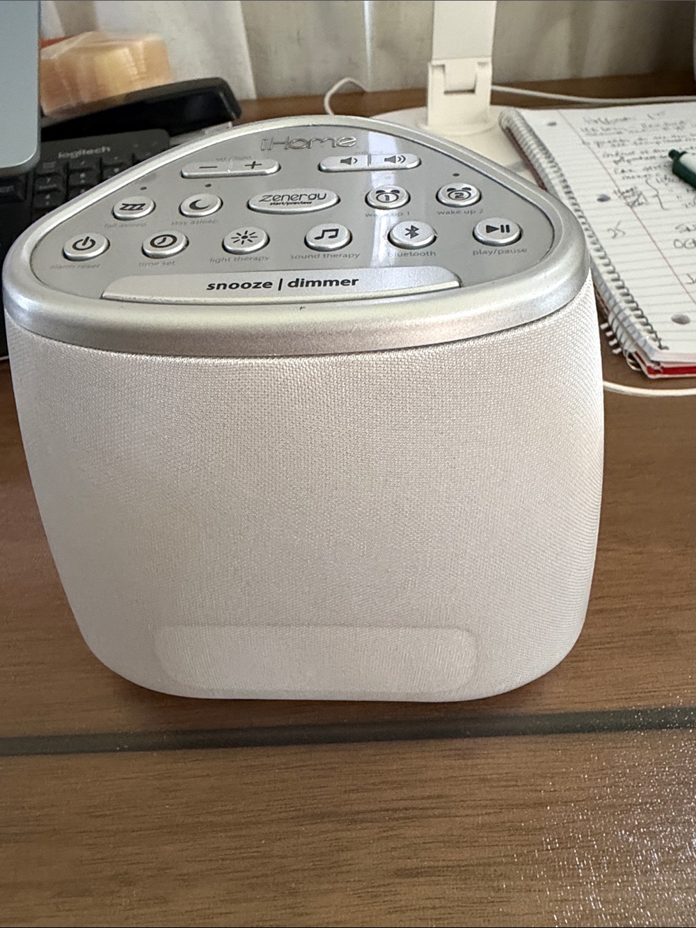iHome White Portable Bluetooth Alarm Speaker with Snooze/Dimmer